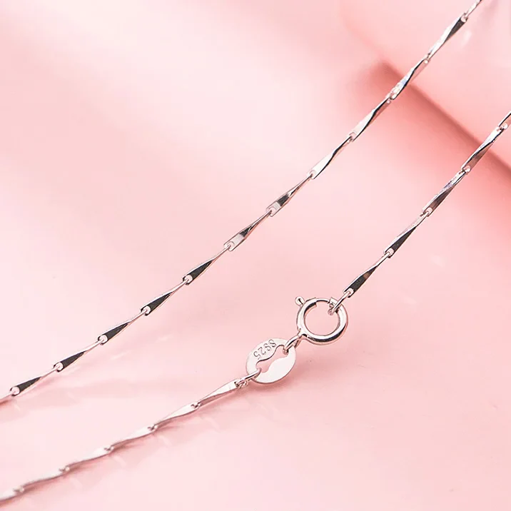 50Cm 55Cm 60Cm Female Necklace for Women on Neck Silver 925 Chain Necklaces Women Pendant Girls Fashion Jewelry Minimalist Long